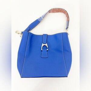 Dooney & Bourke Ashby Lapis Blue Saffiano Leather Shoulder Bag + Pouch + Fob